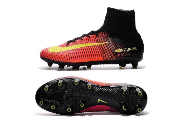 Nike Mercurial Superfly V AG Soccer Cleats Total Crimson Black Pink - SocSports