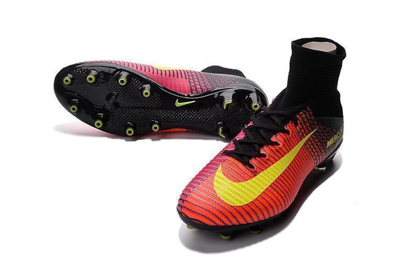 Nike Mercurial Superfly V AG Soccer Cleats Total Crimson Black Pink - SocSports