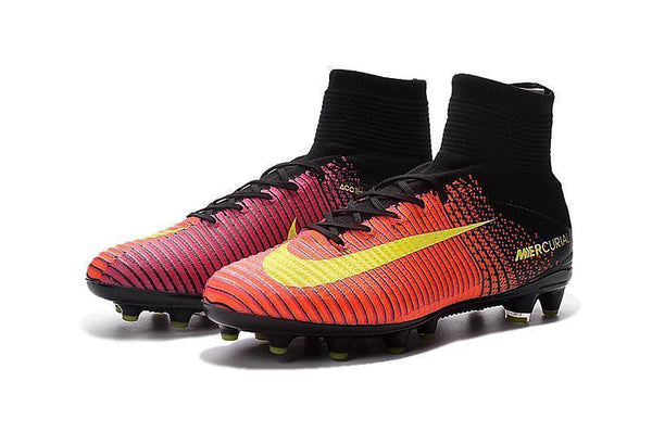 Nike Mercurial Superfly V AG Soccer Cleats Total Crimson Black Pink - SocSports