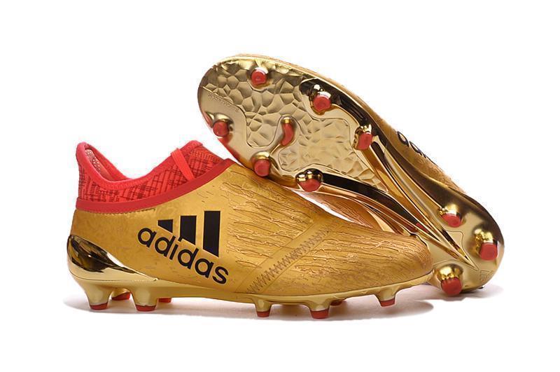 Adidas X 16+ Purechaos FG/AG Soccer Cleats Metallic Gold Red - SocSports