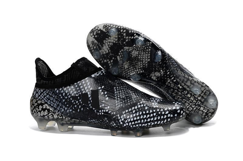 Adidas X 16+ Purechaos FG/AG Soccer Cleats Black Grey Snakeskin - SocSports