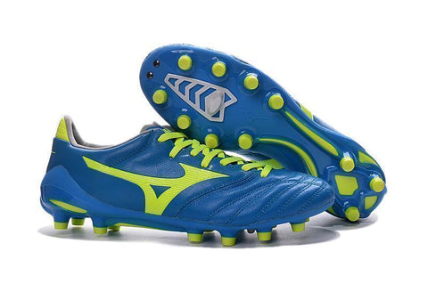 Mizuno Morelia Neo II FG Soccer Cleats Diva Blue Safety Yellow - SocSports