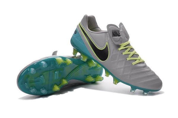 Nike Tiempo Legend VI FG Soccer Cleats Grey Green Black - SocSports