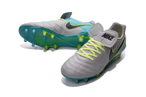 Nike Tiempo Legend VI FG Soccer Cleats Grey Green Black - SocSports