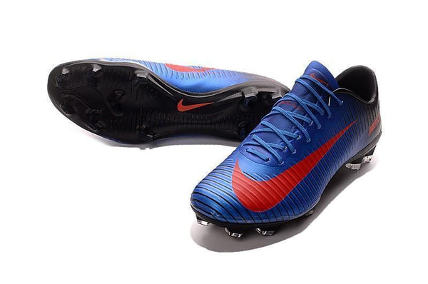 Nike Mercurial Vapor XI FG Soccer Cleats Blue Black Red - SocSports