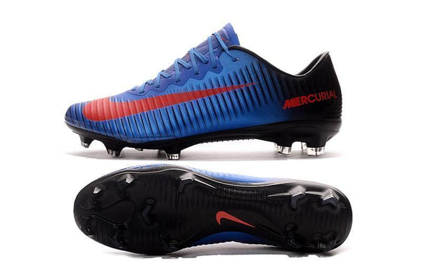 Nike Mercurial Vapor XI FG Soccer Cleats Blue Black Red - SocSports