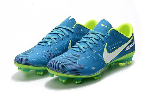 Nike Mercurial Vapor XI Neymar FG Soccer Cleats Blue Electric Green - SocSports