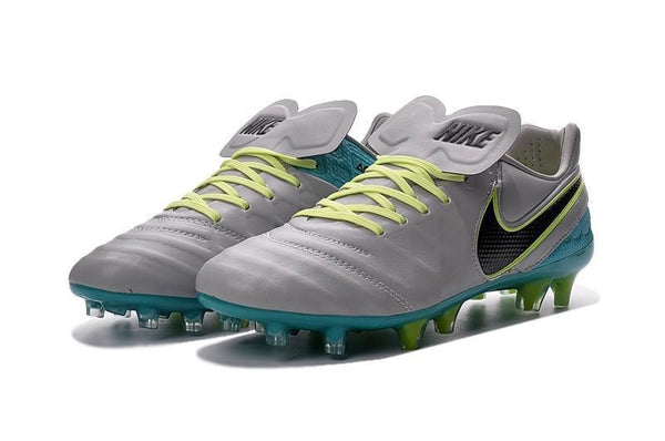 Nike Tiempo Legend VI FG Soccer Cleats Grey Green Black - SocSports