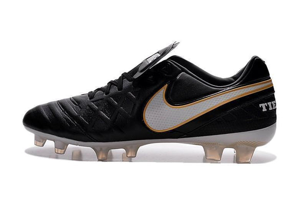 Nike Tiempo Legend VI FG Soccer Cleats Black White Gold - SocSports