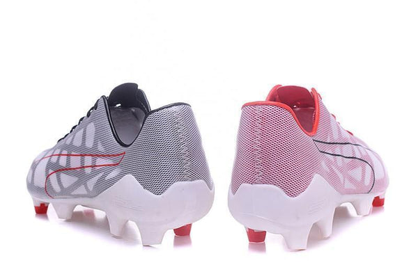 PUMA evoSPEED 1.4 SL FG Soccer Cleats White Solar Pink - SocSports