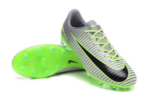 Nike Mercurial Vapor XI AG Soccer Cleats Grey Black Green - SocSports