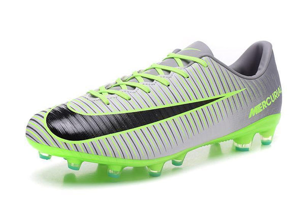 Nike Mercurial Vapor XI AG Soccer Cleats Grey Black Green - SocSports