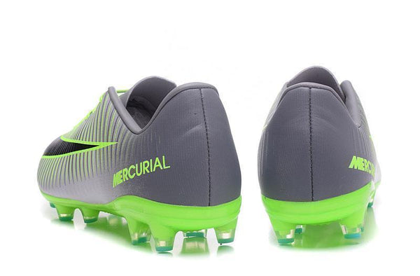 Nike Mercurial Vapor XI AG Soccer Cleats Grey Black Green - SocSports