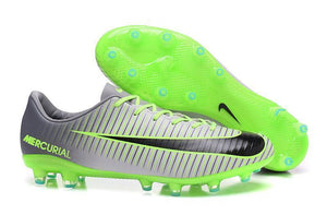 Nike Mercurial Vapor XI AG Soccer Cleats Grey Black Green - SocSports