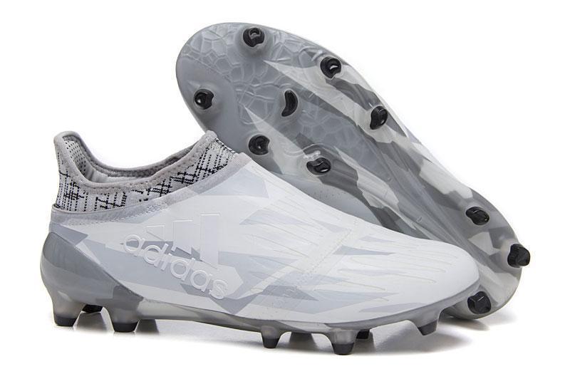 Adidas X 16+ Purechaos FG Soccer Cleats White Clear Grey Black - SocSports