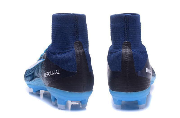 Nike Mercurial Superfly V FG Soccer Cleats Blue Dark White - SocSports