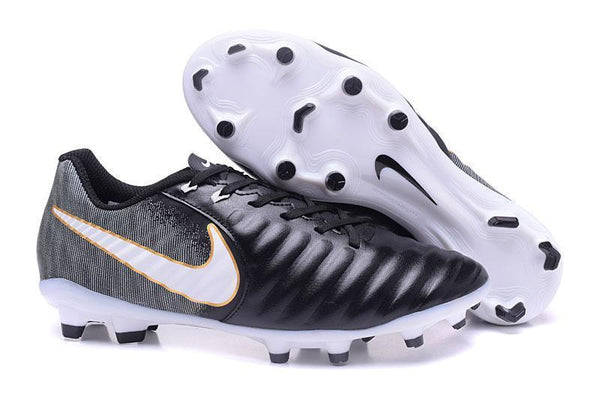 Nike Tiempo Legend VII FG Soccer Cleats Black White Orange - SocSports