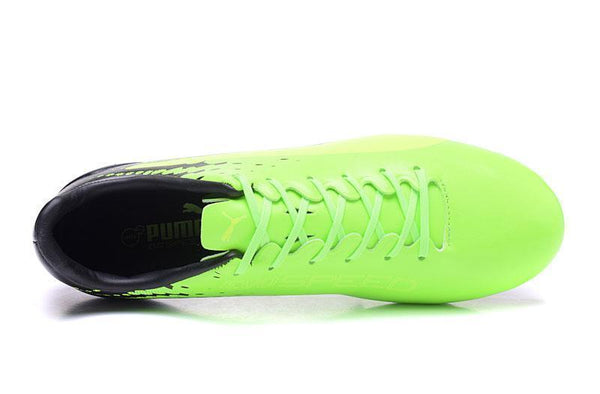 PUMA evoSPEED 17 SL-S FG Soccer Cleats Green Black Yellow - SocSports