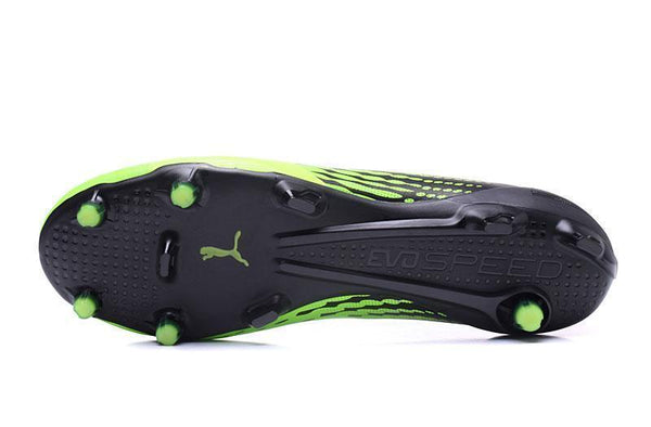 PUMA evoSPEED 17 SL-S FG Soccer Cleats Green Black Yellow - SocSports