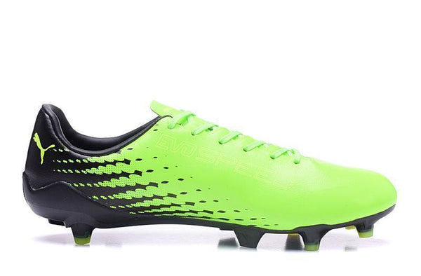 PUMA evoSPEED 17 SL-S FG Soccer Cleats Green Black Yellow - SocSports