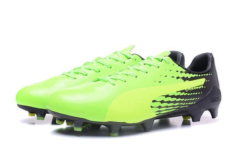 PUMA evoSPEED 17 SL-S FG Soccer Cleats Green Black Yellow - SocSports