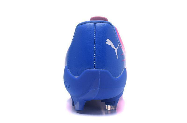 PUMA evoSPEED 17 SL-S FG Soccer Cleats Pink Blue White - SocSports