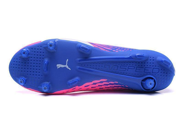 PUMA evoSPEED 17 SL-S FG Soccer Cleats Pink Blue White - SocSports
