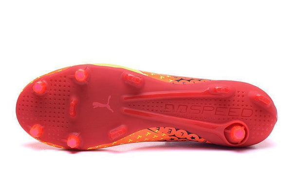 PUMA evoSPEED 17 SL-S FG Soccer Cleats Orange Yellow Red Black - SocSports