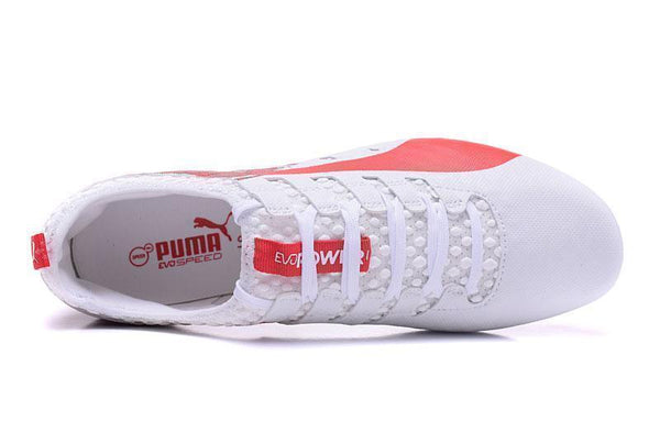 PUMA evoPOWER Vigor 1 FG Soccer Cleats White Red Black - SocSports