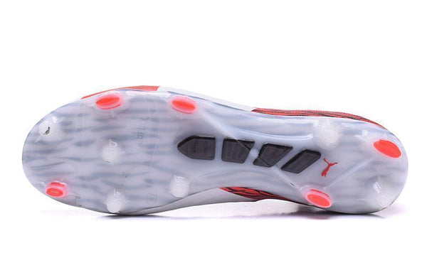 PUMA evoPOWER Vigor 1 FG Soccer Cleats White Red Black - SocSports