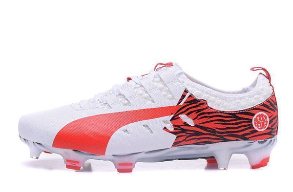 PUMA evoPOWER Vigor 1 FG Soccer Cleats White Red Black - SocSports