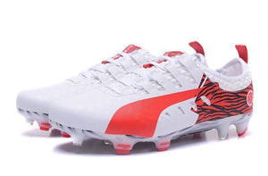 PUMA evoPOWER Vigor 1 FG Soccer Cleats White Red Black - SocSports