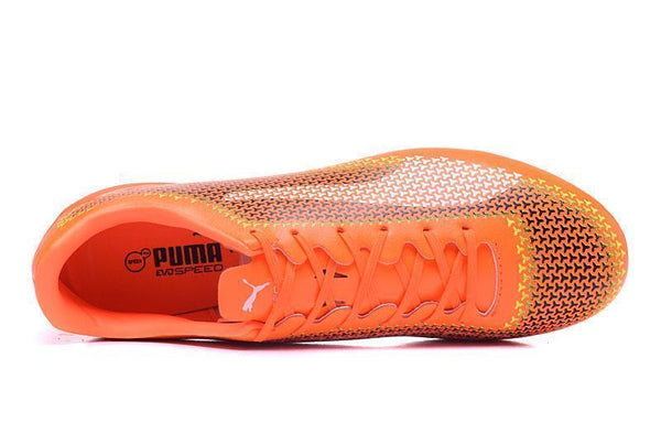 PUMA evoSPEED 17 FG Soccer Cleats Orange Black White - SocSports
