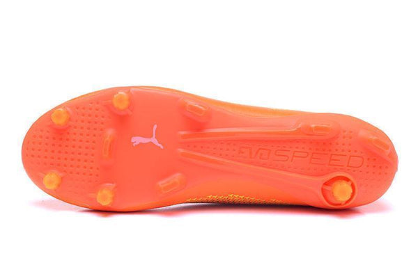 PUMA evoSPEED 17 FG Soccer Cleats Orange Black White - SocSports