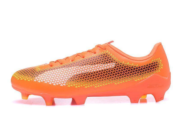 PUMA evoSPEED 17 FG Soccer Cleats Orange Black White - SocSports