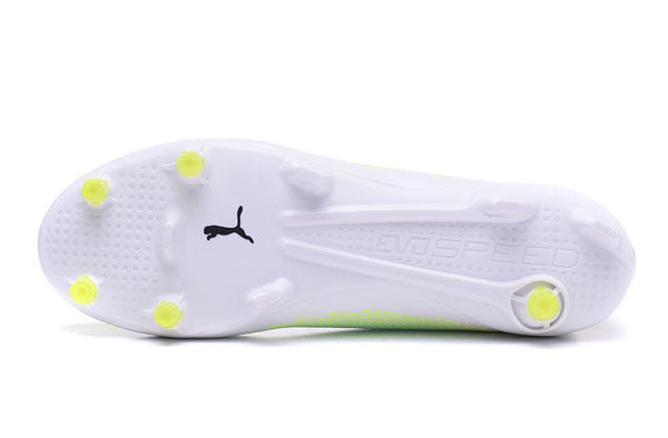 PUMA evoSPEED 17 FG Soccer Cleats White Grass Green Black - SocSports