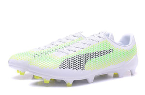 PUMA evoSPEED 17 FG Soccer Cleats White Grass Green Black - SocSports