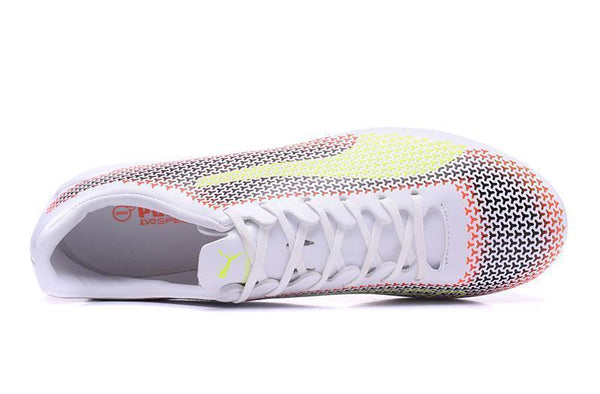 PUMA evoSPEED 17 FG Soccer Cleats White Orange Black Yellow - SocSports