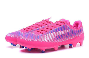 PUMA evoSPEED 17 FG Soccer Cleats Pink Blue White - SocSports