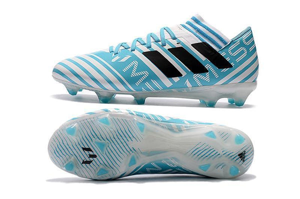 New Adidas Nemeziz Messi FG Soccer Cleats Shoes Silver Blue Black