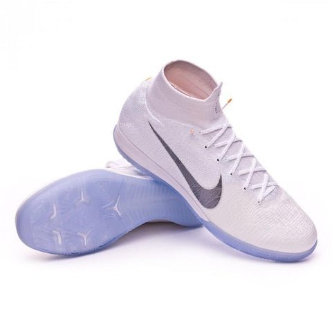 Nike Mercurial SuperflyX VI Elite IC Soccer Cleats White Metallic Grey - SocSports