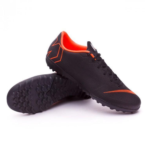 Nike Mercurial VaporX XII Academy Turf Soccer Cleats Black Orange - SocSports