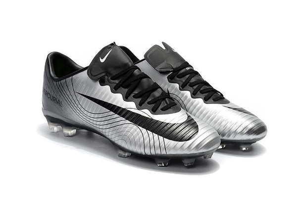 Nike Mercurial Vapor XI FG Soccer Cleats Silver Black - SocSports