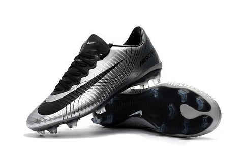 Nike Mercurial Vapor XI FG Soccer Cleats Silver Black - SocSports