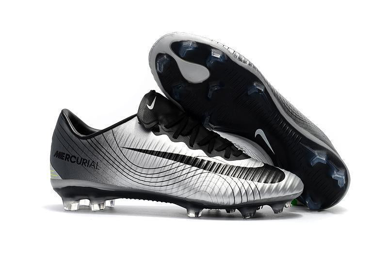 Nike Mercurial Vapor XI FG Soccer Cleats Silver Black - SocSports