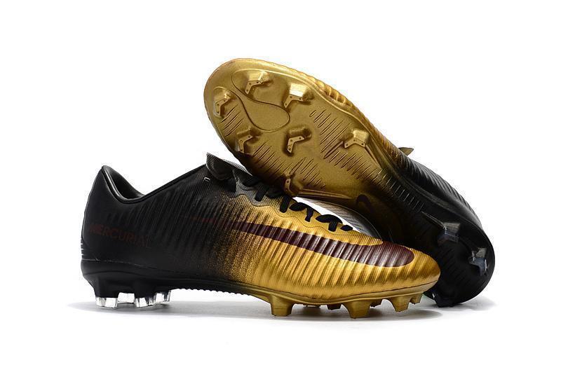 Nike Mercurial Vapor XI FG Soccer Cleats Gold Black - SocSports