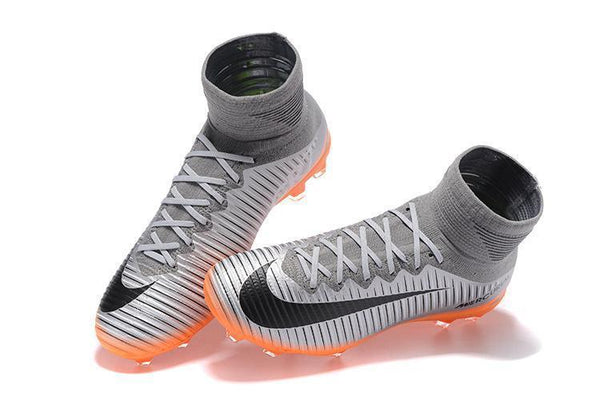 Nike Mercurial Superfly V FG Soccer Cleats Silver Orange Black - SocSports