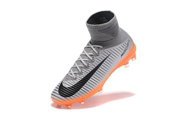 Nike Mercurial Superfly V FG Soccer Cleats Silver Orange Black - SocSports
