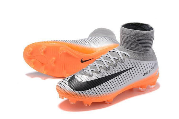 Nike Mercurial Superfly V FG Soccer Cleats Silver Orange Black - SocSports