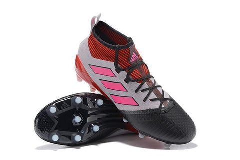 Adidas ACE 17.1 Primeknit Soccer Cleats Red White Pink Black - SocSports